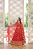 Pure Dyable Viscous Jacquard Double Zari Worked Lehenga Choli -Lehenga Choli Wine / Semi Stitched women's fashion mart