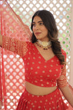 Pure Dyable Viscous Jacquard Double Zari Worked Lehenga Choli -Lehenga Choli Wine / Semi Stitched women's fashion mart