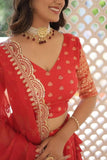 Pure Dyable Viscous Jacquard Double Zari Worked Lehenga Choli -Lehenga Choli Wine / Semi Stitched women's fashion mart