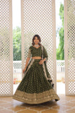 Pure Dyable Viscous Jacquard Double Zari Worked Lehenga Choli -Lehenga Choli Wine / Semi Stitched women's fashion mart
