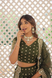 Pure Dyable Viscous Jacquard Double Zari Worked Lehenga Choli -Lehenga Choli Wine / Semi Stitched women's fashion mart
