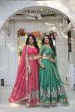 Elegant and Outstanding Embroidered Lehenga Choli -Lehenga Choli Pink / Semi Stitched women's fashion mart