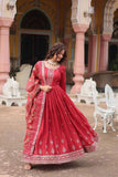 Festival Wear Chinon Rich Sequins Embroidered Gown -Gowns Maroon / M women's fashion mart