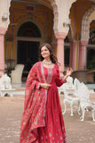 Festival Wear Chinon Rich Sequins Embroidered Gown -Gowns Maroon / M women's fashion mart