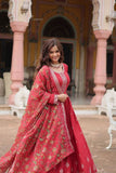 Festival Wear Chinon Rich Sequins Embroidered Gown -Gowns Maroon / M women's fashion mart