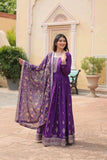 Festival Wear Chinon Rich Sequins Embroidered Gown -Gowns Maroon / M women's fashion mart
