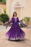 Festival Wear Chinon Rich Sequins Embroidered Gown -Gowns Maroon / M women's fashion mart