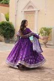Festival Wear Chinon Rich Sequins Embroidered Gown -Gowns Maroon / M women's fashion mart