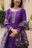 Festival Wear Chinon Rich Sequins Embroidered Gown - women's fashion mart