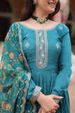 Festival Wear Chinon Rich Sequins Embroidered Gown - women's fashion mart