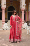 Festival Wear Chinon Rich Sequins Embroidered Gown -Gowns Maroon / M women's fashion mart