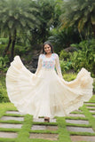 Wear Kora Cotton Kutchi Gamthi Worked Gown -Gowns L women's fashion mart