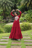 Wear Rayon Kutchi Gamthi Worked Gown -Gowns L women's fashion mart