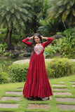 Wear Rayon Kutchi Gamthi Worked Gown -Gowns L women's fashion mart