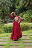 Wear Rayon Kutchi Gamthi Worked Gown -Gowns L women's fashion mart