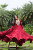 Wear Rayon Kutchi Gamthi Worked Gown -Gowns L women's fashion mart