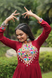Wear Rayon Kutchi Gamthi Worked Gown -Gowns L women's fashion mart