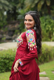 Wear Rayon Kutchi Gamthi Worked Gown -Gowns L women's fashion mart