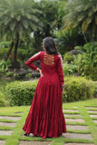 Wear Rayon Kutchi Gamthi Worked Gown -Gowns L women's fashion mart