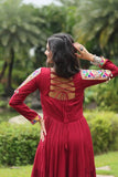 Wear Rayon Kutchi Gamthi Worked Gown -Gowns L women's fashion mart