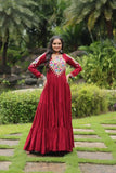 Wear Rayon Kutchi Gamthi Worked Gown -Gowns L women's fashion mart
