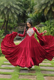 Wear Rayon Kutchi Gamthi Worked Gown -Gowns L women's fashion mart