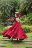Wear Rayon Kutchi Gamthi Worked Gown -Gowns L women's fashion mart