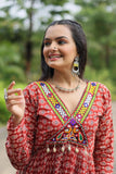 Heavy Cotton Printed and Kutchi Design Gown For Navratri - women's fashion mart