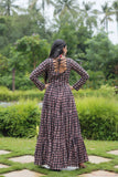 Fabulous and Comfortable Cotton Printed Navaratri Gown -Gowns Maroon / L women's fashion mart