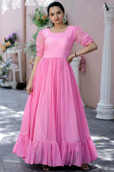 Alluring Georgette Readymade Digital Printed Gown.