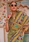 Enchanting Mehndi Green Traditional Printed Silk Saree - women's fashion mart