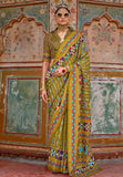 Enchanting Mehndi Green Traditional Printed Silk Saree - women's fashion mart