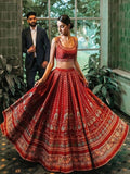 Maroon Color Digital Printed Vaishali Silk Latest Lehenga Blouse With Muslin Silk Dupatta