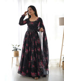 Enchanting Organza Silk Floral Digital Printed Anarkali Pant Suit - women's fashion mart