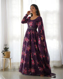Enchanting Organza Silk Floral Digital Printed Anarkali Pant Suit - women's fashion mart