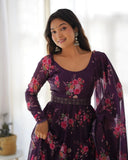 Enchanting Organza Silk Floral Digital Printed Anarkali Pant Suit - women's fashion mart
