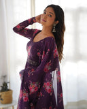 Enchanting Organza Silk Floral Digital Printed Anarkali Pant Suit - women's fashion mart