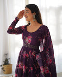 Enchanting Organza Silk Floral Digital Printed Anarkali Pant Suit - women's fashion mart