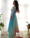 Dazzling Floral Digital Printed Faux Georgette Anarkali Pant Suit - women's fashion mart