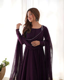 Enchanting Pure Faux Georgette Fully Flared Anarkali Pant Suit - women's fashion mart