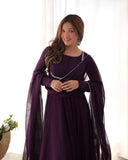 Enchanting Pure Faux Georgette Fully Flared Anarkali Pant Suit - women's fashion mart