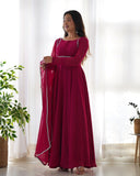 Enchanting Pure Faux Georgette Fully Flared Anarkali Pant Suit - women's fashion mart