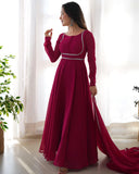 Enchanting Pure Faux Georgette Fully Flared Anarkali Pant Suit - women's fashion mart