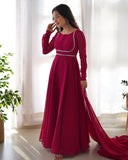 Enchanting Pure Faux Georgette Fully Flared Anarkali Pant Suit - women's fashion mart