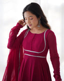Enchanting Pure Faux Georgette Fully Flared Anarkali Pant Suit - women's fashion mart