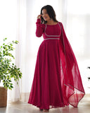 Enchanting Pure Faux Georgette Fully Flared Anarkali Pant Suit - women's fashion mart