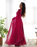 Enchanting Pure Faux Georgette Fully Flared Anarkali Pant Suit - women's fashion mart