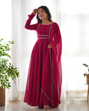 Enchanting Pure Faux Georgette Fully Flared Anarkali Pant Suit - women's fashion mart