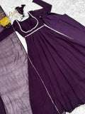 Enchanting Pure Faux Georgette Fully Flared Anarkali Pant Suit - women's fashion mart