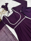 Enchanting Pure Faux Georgette Fully Flared Anarkali Pant Suit - women's fashion mart